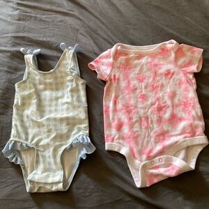 Cat & Jack Bathing Suit 6-9 months and Onesie 3-6 months
